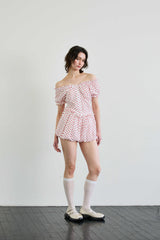 MINI HEART TWO WAY BLOUSE / WHITE