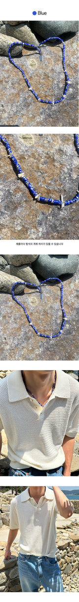 [HANDMADE] Blue gemstone necklace