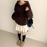 Bay Check Anorak Fleece Semi-Zip Up Hoodie