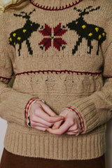 Deer Tweed Knit [Beige]