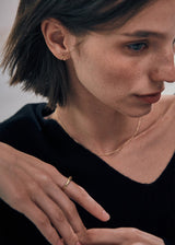 [925 silver] Deux.silver.186 / ruban earring (gold)