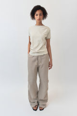 Shirring Ringer Top / Beige