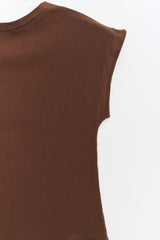ロゴ キュービック クロップトップ Brown