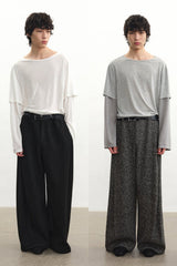 Wide Pleated Wool Trousers