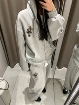 レホクロスパッチフーディジップアップ