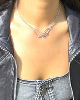 melting two chain necklace