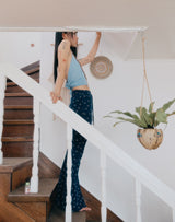 smile boot cut pants navy