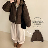 Tez Quilting Boxy Hoodie Lightweight Padding