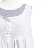 (3color) Slub Stripe Layered Flare Sleeveless Top