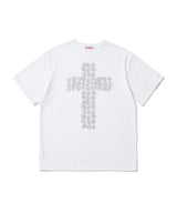 フラワークロスTシャツ - ホワイト