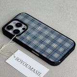 [+Magsafe] Blue haze plaid  epoxy bumper case 