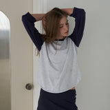 Cozy Mellow Charm Raglan Top_Navy