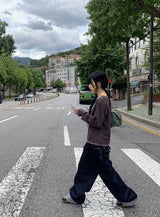Celes Back Adjust Raw Denim Wide Pants