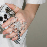 【MADE】blossoming flower keyring (silver)