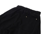 destroyed side tuck sweat pants (black)
