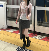 Shirring Banded Cut Skirt