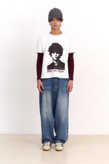 ユニセックス ヒューマンプリントクロップTシャツ (ホワイト)