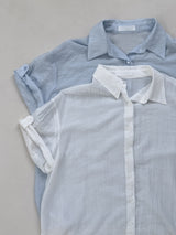 Winkle Roll-up See-through Short Sleeve Shirt