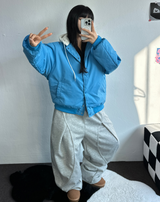キディリング ポイント フロントプリーツ バルーンパンツ💙🩶🖤 - 3カラー