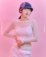 Flower Denim Hat