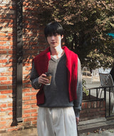[wool80%] コップウールレイヤードVネックニット