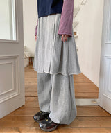 26SS★ [BAONHAUS] Langmel Banding Layered Skirt Pants