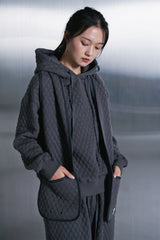 VINTAGE DIA-QUILTING HOODY (Charcoal)