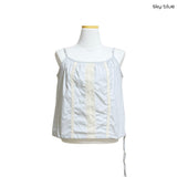(2color) Lace Drawstring Sleeveless Blouse