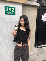 Pure frill blouse_black