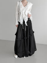 Plumel Ruffle V-Neck Blouse