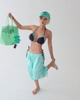 Mint chocolate dot frill bikini