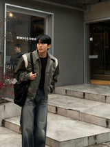 Stadium varsity collar jacket
