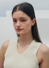 [925 silver] Un.silver.160 / flat soir necklace