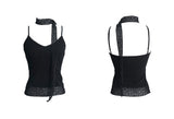 Leopard print scarf sleeveless set