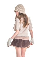 TOFFEE KNIT MINI SKIRTS [BRWON]