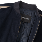 Corduroy Contrast Quilted Blouson - NAVY