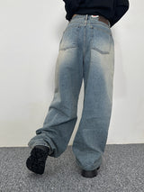 (UNISEX) ワイドオーバーサイズバルーンライトブルーボーイフレンドデニム