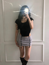 ピンタックミニサテンスカート