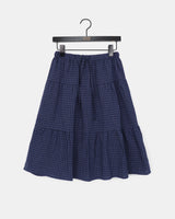 Kamming Sheepskin Check Cancan Banding Midi Skirt