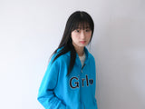 Girl zip-up hoodie - Aqua blue