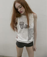 Teeth Sleeveless Tee White
