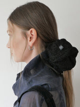 Pearl Boucle Scrunchie_Large_Black