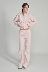 87 Waffle Track Pants, Pink