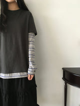 Striped layered T-shirt
