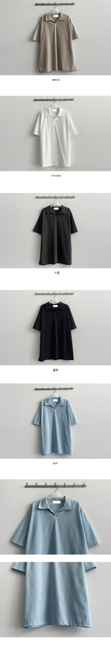 ツイストカラー半袖Tシャツ