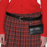 STUD LEATHER BELT BAG_BLACK