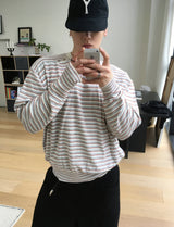 No.1698 stripe side button KNIT (3color)