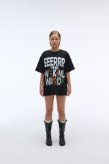 Weekend warrior people artwork T-shirt (Black)