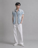 (UNISEX)スラブデニムオーバーシャツ