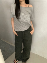 Fabian Beads Off-Shoulder T-Shirt